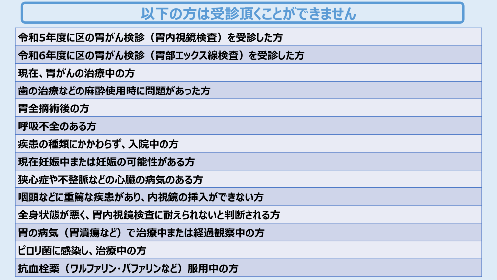 以下の方は受診頂くことはできません